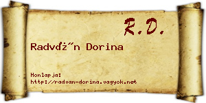Radván Dorina névjegykártya